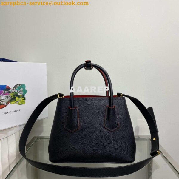 Replica Prada 1BG443 Prada Double Saffiano leather mini bag Black 3