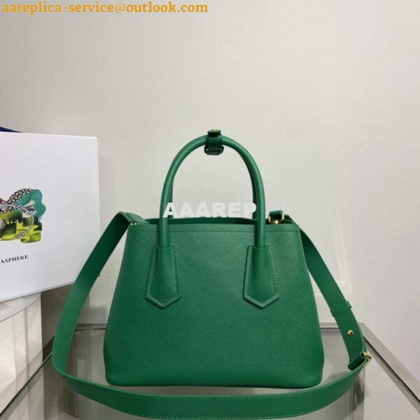 Replica Prada 1BG443 Prada Double Saffiano leather mini bag Green 3