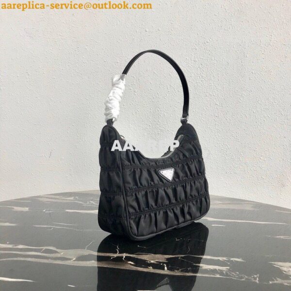 Replica Prada 1NE204 Prada Nylon and Saffiano Leather Mini Bag in Black 3