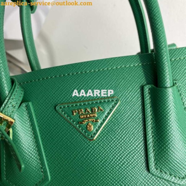 Replica Prada 1BG443 Prada Double Saffiano leather mini bag Green 5