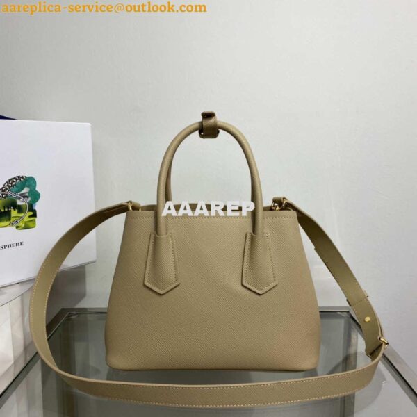 Replica Prada 1BG443 Prada Double Saffiano leather mini bag Tan 2