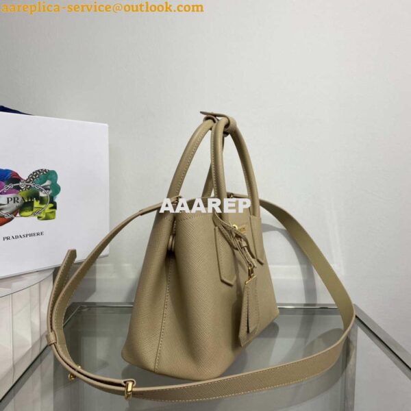 Replica Prada 1BG443 Prada Double Saffiano leather mini bag Tan 5