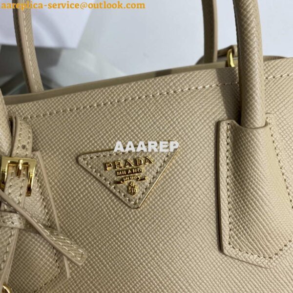 Replica Prada 1BG443 Prada Double Saffiano leather mini bag Tan 6