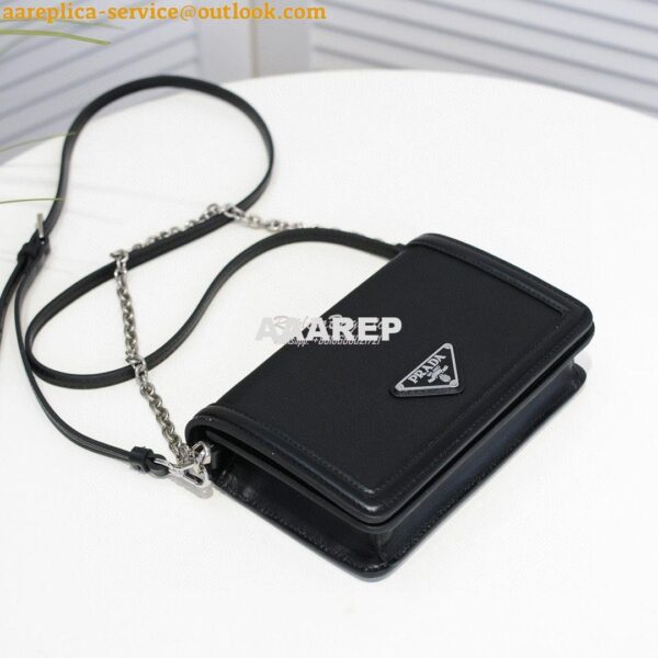 Replica Prada Nylon And Leather Mini-bag 1BP019 Black 3