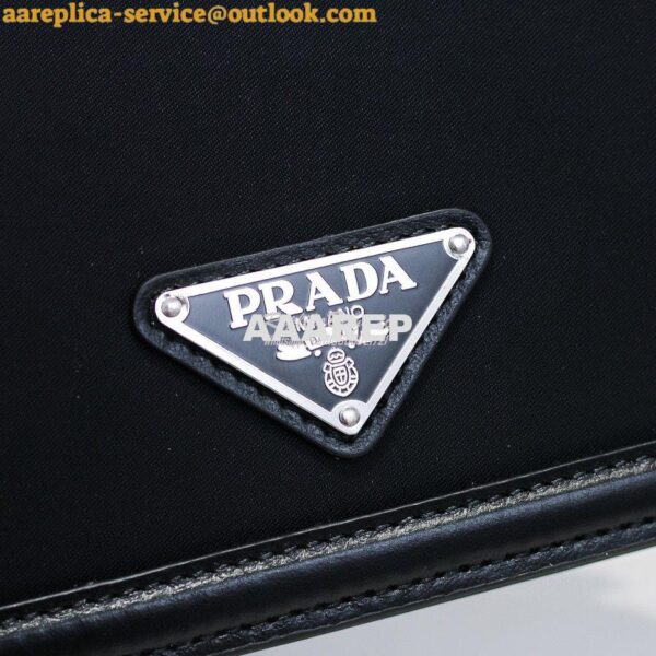 Replica Prada Nylon And Leather Mini-bag 1BP019 Black 4