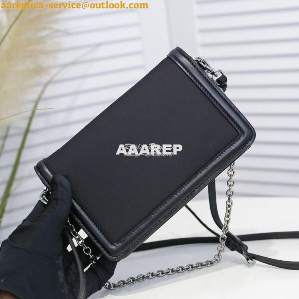 Replica Prada Nylon And Leather Mini-bag 1BP019 Black 9
