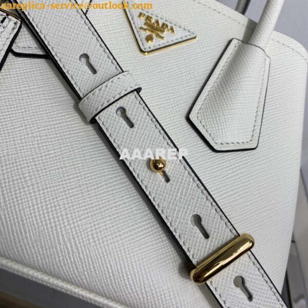 Replica Prada 1BG443 Prada Double Saffiano leather mini bag White 7