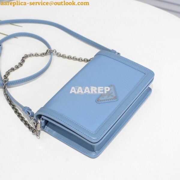 Replica Prada Nylon And Leather Mini-bag 1BP019 Blue 3