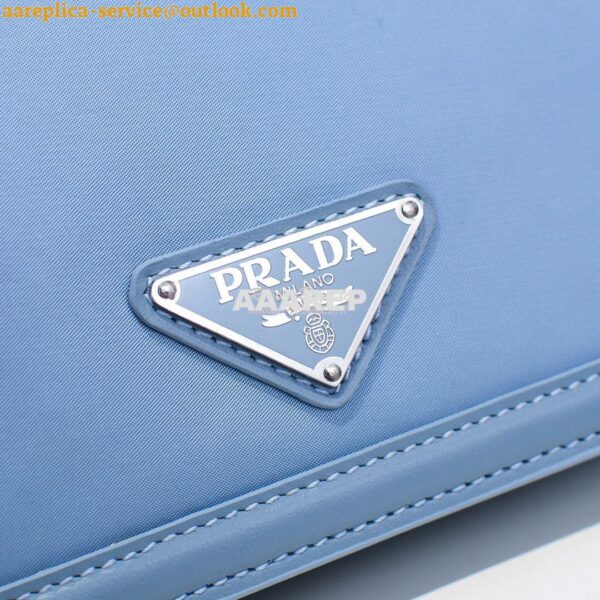 Replica Prada Nylon And Leather Mini-bag 1BP019 Blue 4