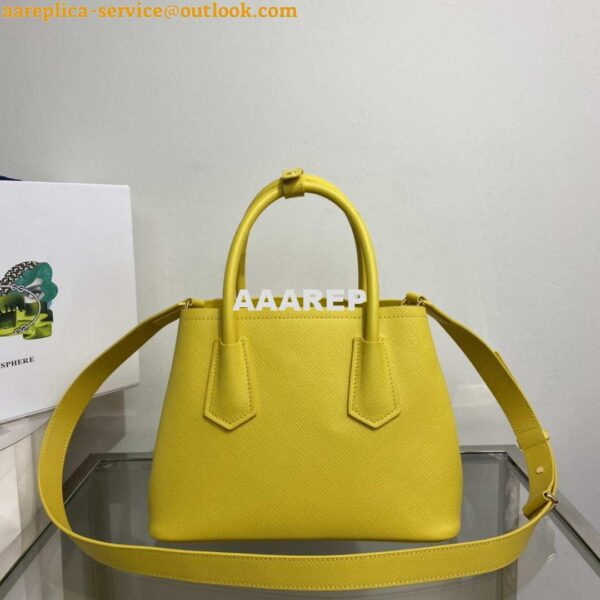 Replica Prada 1BG443 Prada Double Saffiano leather mini bag Yellow 3