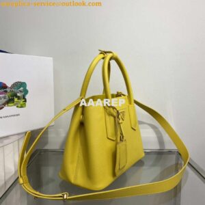 Replica Prada 1BG443 Prada Double Saffiano leather mini bag Yellow 2