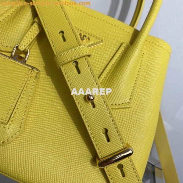 Replica Prada 1BG443 Prada Double Saffiano leather mini bag Yellow 7