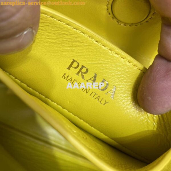 Replica Prada 1BG443 Prada Double Saffiano leather mini bag Yellow 10