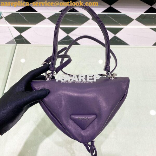 Replica Prada Padded Nappa Leather Handbag 1BA315 Violet 3