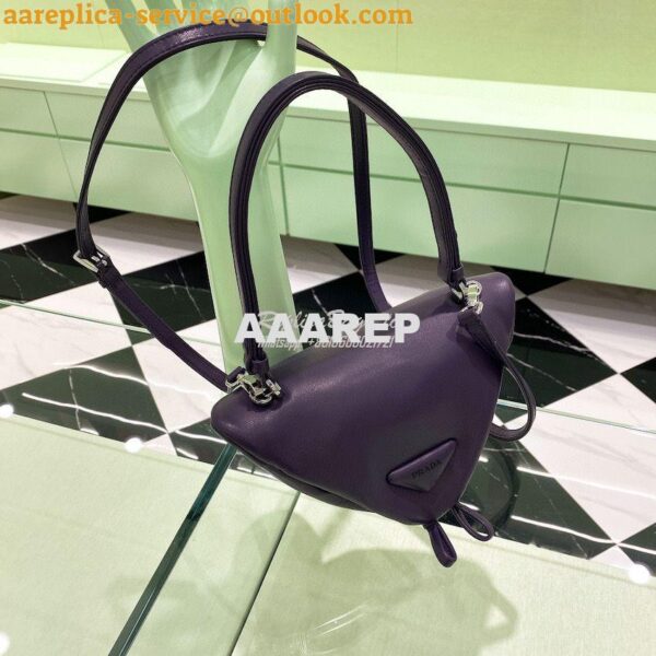Replica Prada Padded Nappa Leather Handbag 1BA315 Violet 4