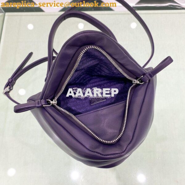 Replica Prada Padded Nappa Leather Handbag 1BA315 Violet 9