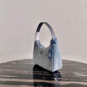 Replica Prada 1NE515 Re Edition 2000 Shearling Mini Bag Blue