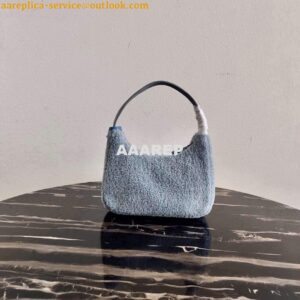 Replica Prada 1NE515 Re Edition 2000 Shearling Mini Bag Blue 2