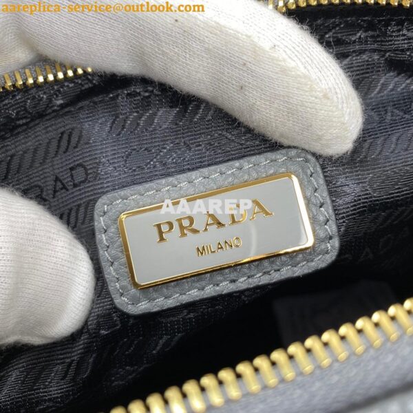 Replica Prada 1BH082 Leather bag with shoulder strap Gray Gold 10