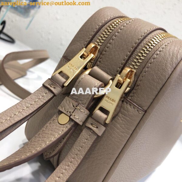 Replica Prada 1BH082 Leather bag with shoulder strap Light Pink Gold 8