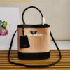 Replica Prada Panier leather mini-bag with cut-out motif 1BA217 White