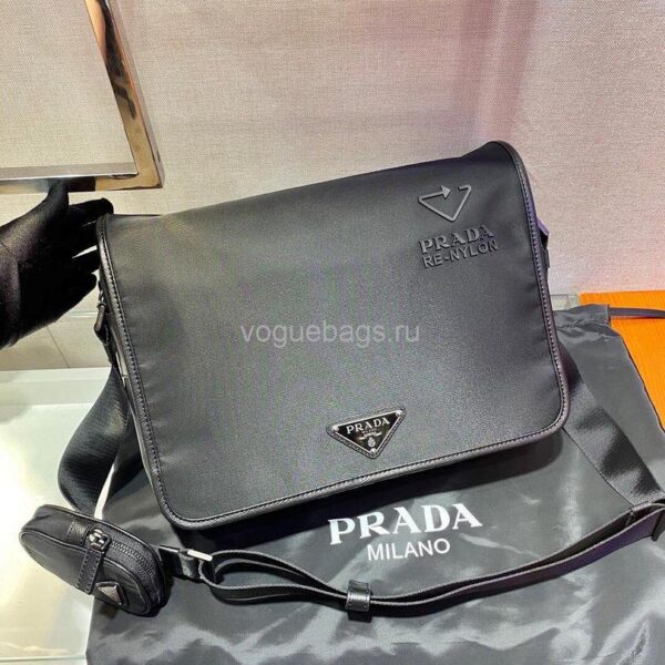 Replica Prada 2VD039 Re Nylon And Saffiano Leather Shoulder Bag in Black 3