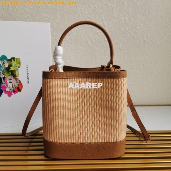 Replica Prada Panier Medium Straw Bag 1ba212 Cognac 8