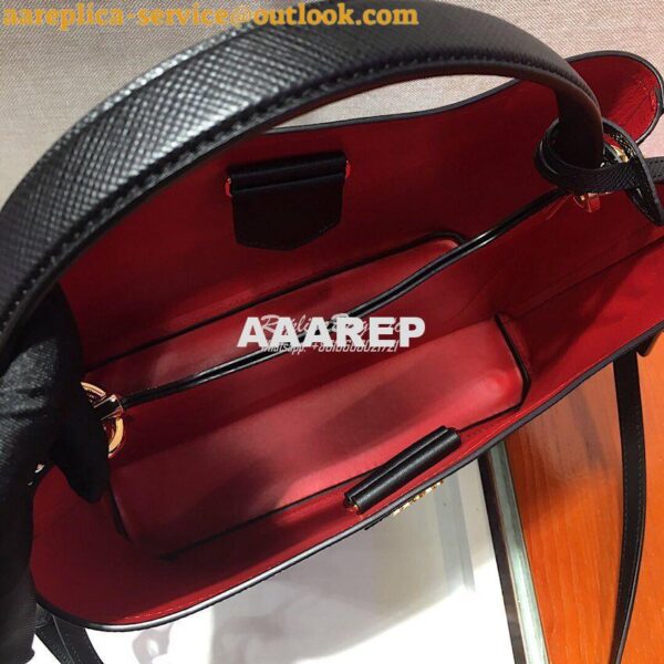 Replica Prada Panier Saffiano Leather Bag 1BA211 Black 5