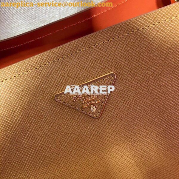 Replica Prada Panier Saffiano Leather Bag 1BA211 Brown 4