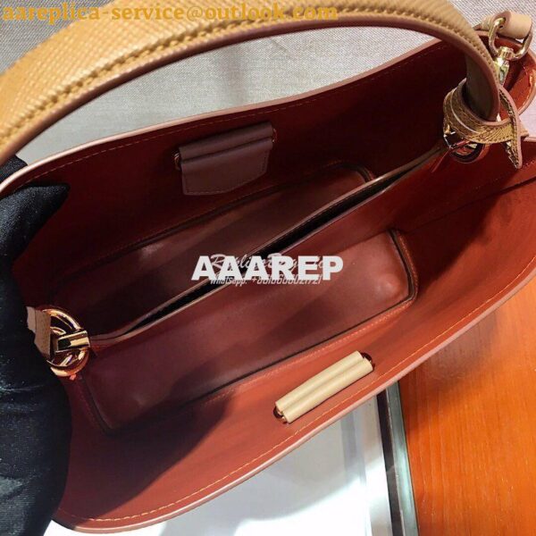 Replica Prada Panier Saffiano Leather Bag 1BA211 Brown 5