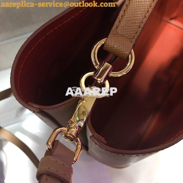 Replica Prada Panier Saffiano Leather Bag 1BA211 Brown 6