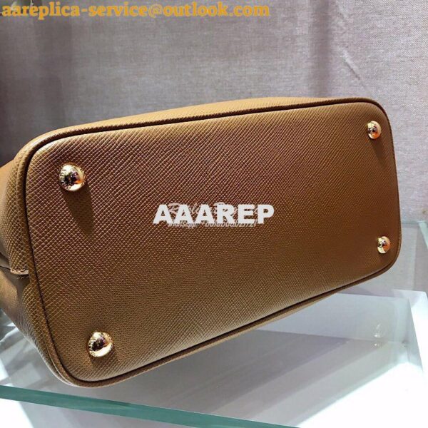Replica Prada Panier Saffiano Leather Bag 1BA211 Brown 8