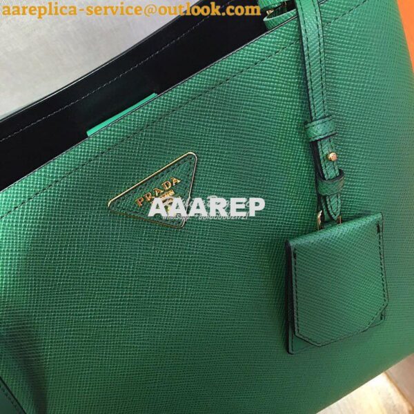 Replica Prada Panier Saffiano Leather Bag 1BA211 Green 3