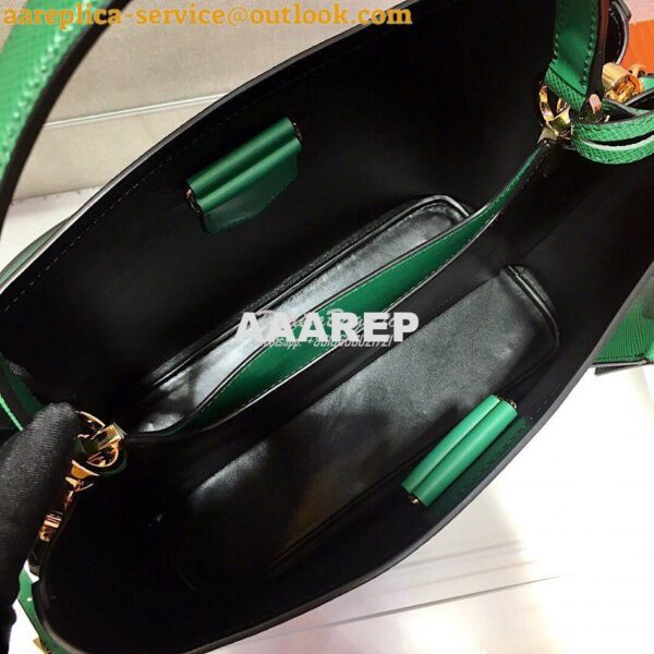 Replica Prada Panier Saffiano Leather Bag 1BA211 Green 5