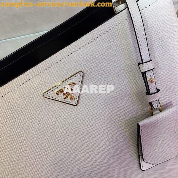 Replica Prada Panier Saffiano Leather Bag 1BA211 White 3