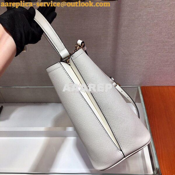 Replica Prada Panier Saffiano Leather Bag 1BA211 White 4