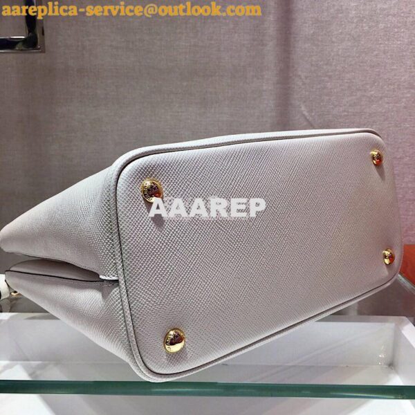 Replica Prada Panier Saffiano Leather Bag 1BA211 White 8