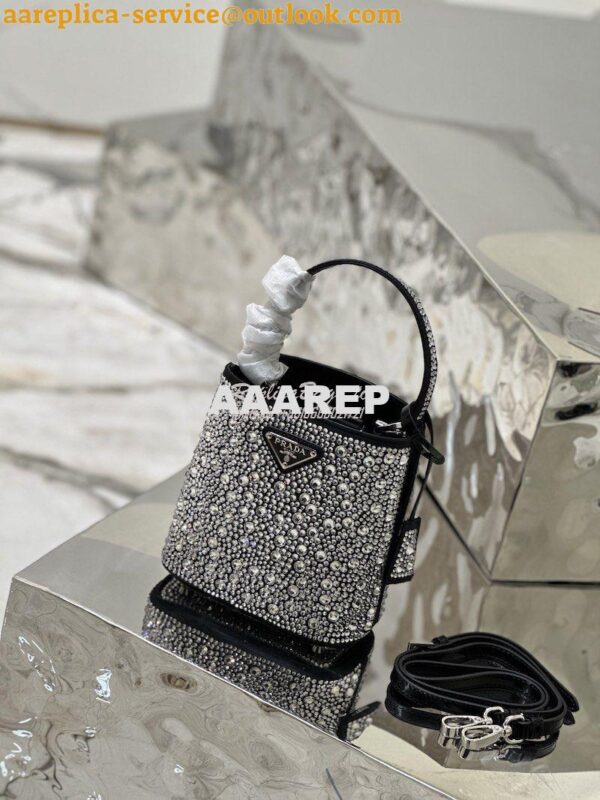 Replica Prada Panier Satin Bag With Crystals 1BA373 Metal 2