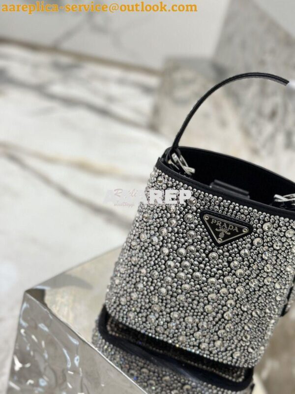Replica Prada Panier Satin Bag With Crystals 1BA373 Metal 3