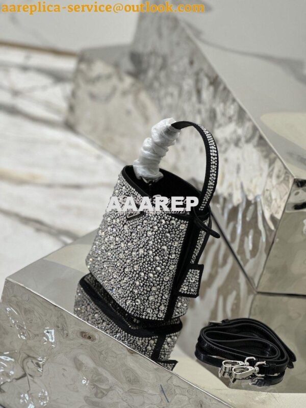 Replica Prada Panier Satin Bag With Crystals 1BA373 Metal 4