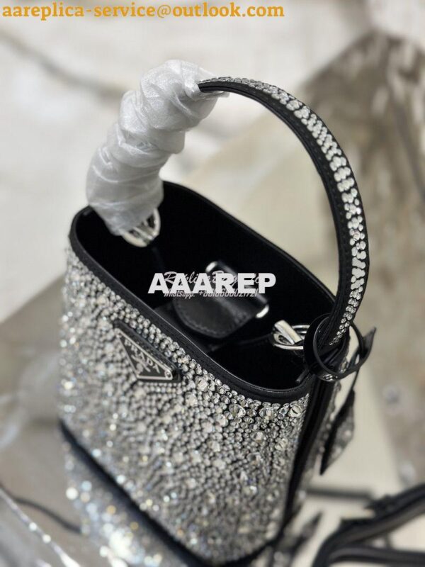 Replica Prada Panier Satin Bag With Crystals 1BA373 Metal 5