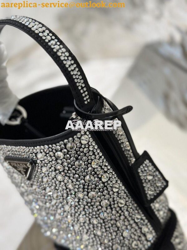 Replica Prada Panier Satin Bag With Crystals 1BA373 Metal 6