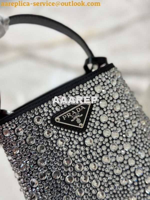 Replica Prada Panier Satin Bag With Crystals 1BA373 Metal 7