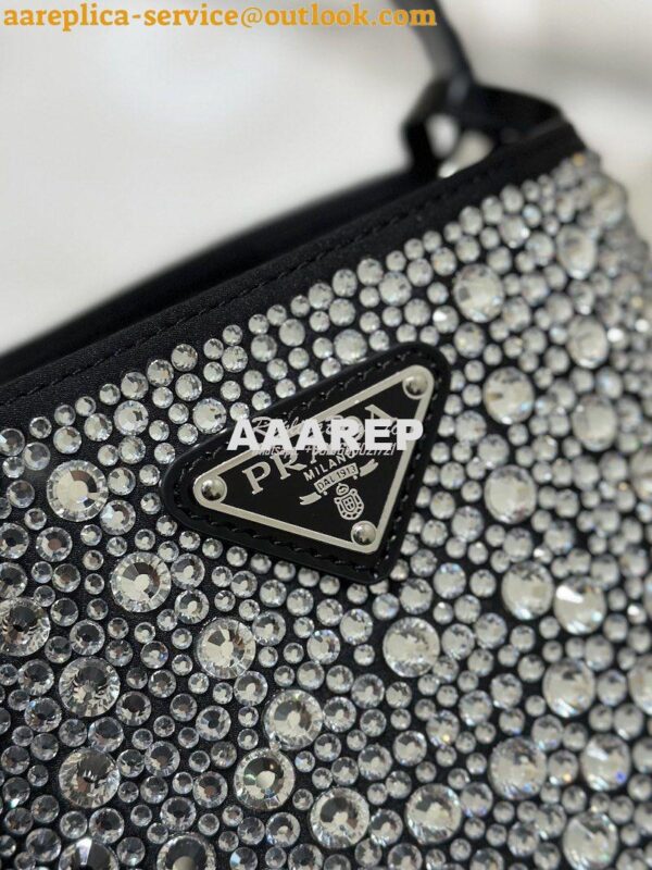 Replica Prada Panier Satin Bag With Crystals 1BA373 Metal 8