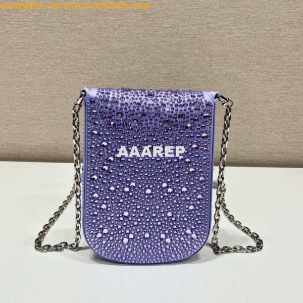 Replica Prada 1BH185 Mini Cleo satin bag with crystals Purple 5