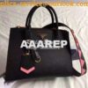 Replica Prada Paradigme Black Bag with red luggage tag 1ba102 1ba103 2