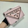 Replica Prada 1BH189 Brushed leather shoulder bag Black