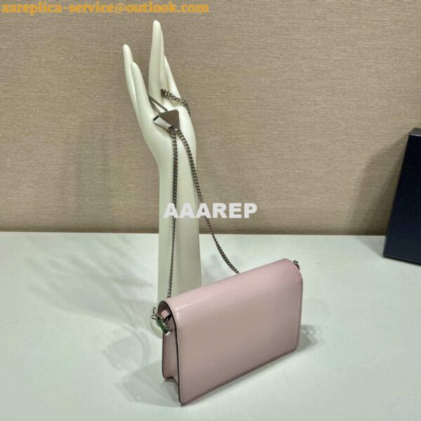 Replica Prada 1BH189 Brushed leather shoulder bag Light Pink 4