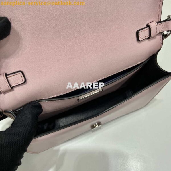 Replica Prada 1BH189 Brushed leather shoulder bag Light Pink 9