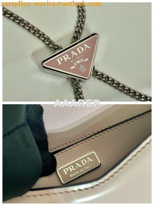 Replica Prada 1BH189 Brushed leather shoulder bag Light Pink 10